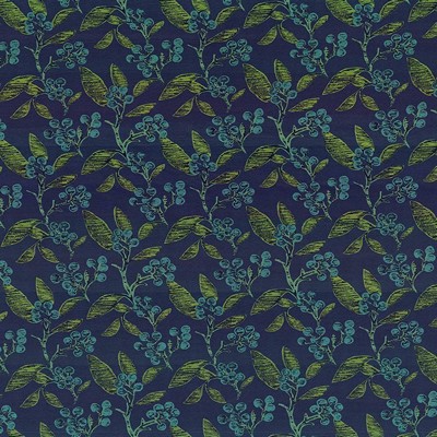 Kasmir Dewberry Navy in 1419 Blue Upholstery Polyamide  Blend Fire Rated Fabric Ethnic and Global   Fabric