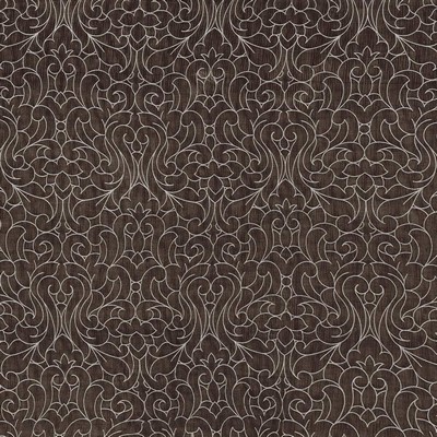 Kasmir Donatello Damask Bark in 1426 Brown Polyester  Blend Classic Damask  Scroll   Fabric