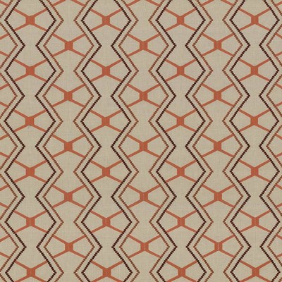 Kasmir Drewery Terra Cotta in 1434 Brown Cotton  Blend Crewel and Embroidered   Fabric