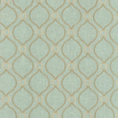 Kasmir Eastlake Seaglass in 5114 Green Upholstery Polyester  Blend Crewel and Embroidered  Trellis Diamond   Fabric