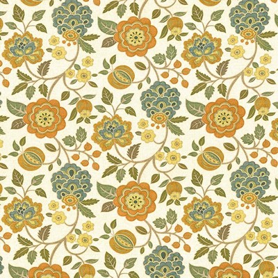 Kasmir Easton Honey in 1417 Multi Upholstery Cotton  Blend Fire Rated Fabric Vine and Flower   Fabric