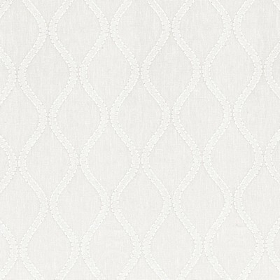 Kasmir Eastwick Cloud in 1443 White Linen  Blend Crewel and Embroidered  Trellis Diamond   Fabric
