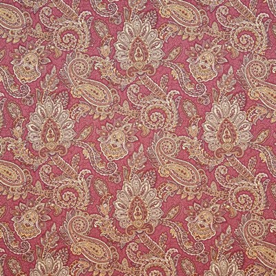 Kasmir Ephraim Paisley Cerise in GRAND TRADITIONS VOL 1 Red Upholstery Cotton  Blend Fire Rated Fabric Vine and Flower  Classic Paisley  Ethnic and Global   Fabric