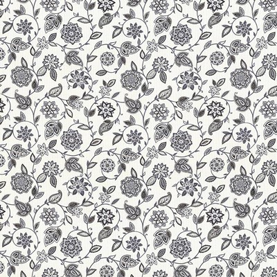 Kasmir Fox Meadow Licorice in 5085 Multi Upholstery Cotton  Blend Fire Rated Fabric Vine and Flower  Jacobean Floral   Fabric