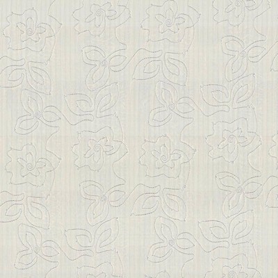 Kasmir Garden Delight Sterling in IMPRESSIONS Silver Polyester  Blend Crewel and Embroidered  Vine and Flower   Fabric