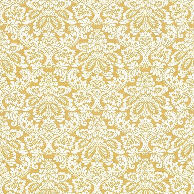Kasmir Gavroche Sunflower in 5063 Yellow Upholstery Cotton  Blend Fire Rated Fabric Classic Damask   Fabric