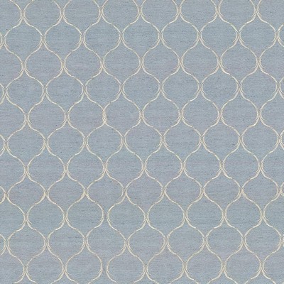 Kasmir Gazebo Trellis Ice Blue in 5072 Blue Polyester  Blend Crewel and Embroidered  Trellis Diamond   Fabric