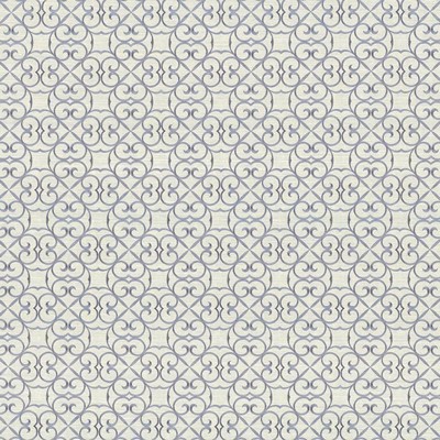 Kasmir Greywell River in 1441 White Upholstery Polyester  Blend Fire Rated Fabric Crewel and Embroidered  Scroll   Fabric