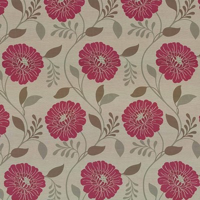 Kasmir Hedgerow Floral Cranberry in 1418 Multi Polyester  Blend Vine and Flower   Fabric