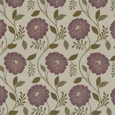 Kasmir Hedgerow Floral Mulberry in 1418 Purple Polyester  Blend Vine and Flower   Fabric