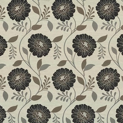 Kasmir Hedgerow Floral Slate in 1416 Grey Polyester  Blend Vine and Flower   Fabric