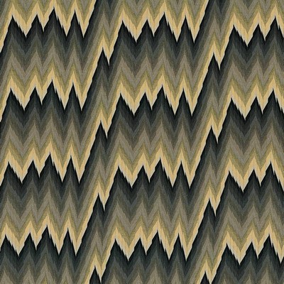 Kasmir Himalaya Flame Sunburst in 1416 Yellow Upholstery Polyester  Blend Fire Rated Fabric Ethnic and Global  Zig Zag   Fabric