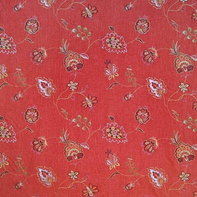 Kasmir Hopewell Garden Spice in GRAND TRADITIONS VOL 2 Orange Upholstery Linen  Blend Fire Rated Fabric Crewel and Embroidered  Vine and Flower  Jacobean Floral   Fabric