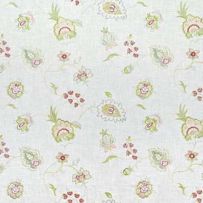 Kasmir Hopewell Garden Spring in GRAND TRADITIONS VOL 1 Multi Upholstery Linen  Blend Fire Rated Fabric Crewel and Embroidered  Vine and Flower  Jacobean Floral  Floral Linen  Embroidered Linen   Fabric