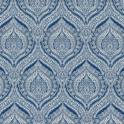 Kasmir Impromptu Cobalt in 5115 Blue Upholstery Cotton  Blend Classic Damask  Trellis Diamond  Ethnic and Global   Fabric
