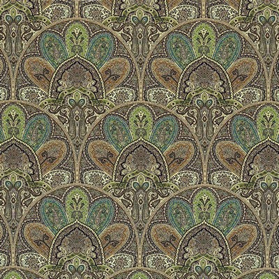 Kasmir Ismir Paisley Jasper in 1420 Multi Upholstery Cotton  Blend Fire Rated Fabric Classic Paisley  Ethnic and Global   Fabric