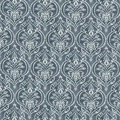Kasmir Kavita Denim in 5107 Blue Cotton  Blend Classic Damask   Fabric