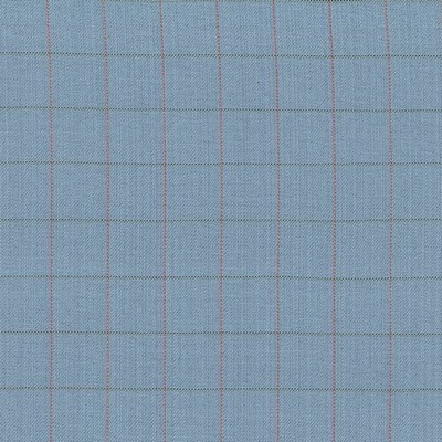 Kasmir Keheley Ice Blue in 1441 Blue Upholstery Cotton  Blend Fire Rated Fabric Plaid and Tartan  Fabric