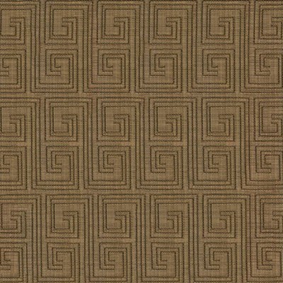 Kasmir Labyrinth Pebble in 1443 Brown Upholstery Cotton  Blend Fire Rated Fabric Crewel and Embroidered   Fabric
