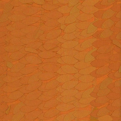 Kasmir Leaflet Orange in 1443 Orange Polyester  Blend Vine and Flower   Fabric