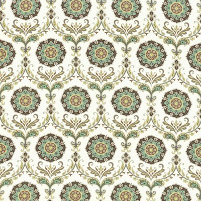 Kasmir Leclaire Nordic Ice in 1436 Multi Upholstery Cotton  Blend Fire Rated Fabric Classic Damask  Vine and Flower  Classic Paisley  Ethnic and Global   Fabric