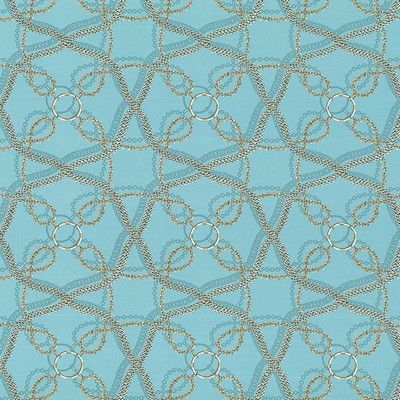 Kasmir Linkage Aquamarine in 1419 Blue Upholstery Cotton  Blend Fire Rated Fabric