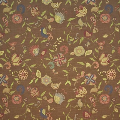 Kasmir Maddox Park Woodland in GRAND TRADITIONS VOL 2 Brown Upholstery Polyester  Blend Fire Rated Fabric Birds and Feather  Vine and Flower   Fabric