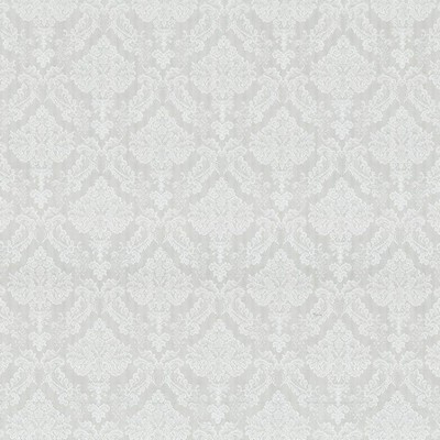 Kasmir Mademoiselle White in IMPRESSIONS White Polyester  Blend Fire Rated Fabric Classic Damask  NFPA 701 Flame Retardant   Fabric