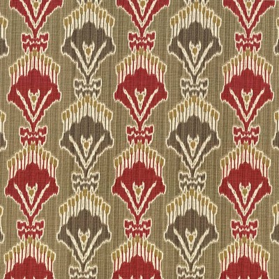 Kasmir Madras Ruby in 5064 Red Upholstery Linen  Blend Fire Rated Fabric Classic Damask  Ethnic and Global   Fabric