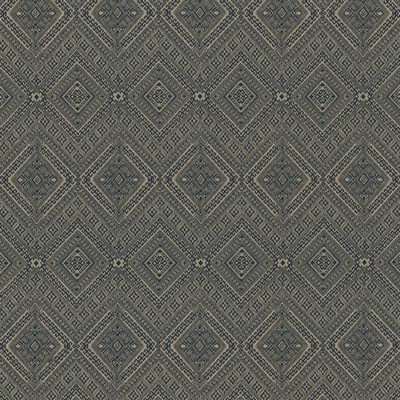 Kasmir Manhasset Prussian in 1441 Multi Upholstery Cotton  Blend Fire Rated Fabric Contemporary Diamond  Ethnic and Global   Fabric