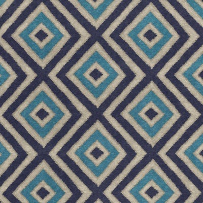 Kasmir Marazzi Diamond Peacock in 1436 Blue Upholstery Polyester  Blend Fire Rated Fabric Ethnic and Global   Fabric
