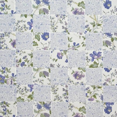 Kasmir Marlwood Quilt Wedgewinkle in GRAND TRADITIONS VOL 1 Purple Upholstery Cotton  Blend Fire Rated Fabric Check  Vine and Flower   Fabric