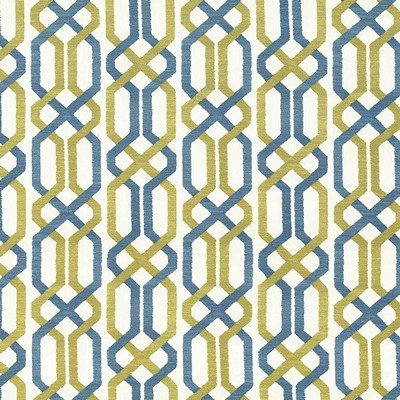 Kasmir Maze Fret Split Pea in 5065 Multi Upholstery Cotton  Blend Fire Rated Fabric