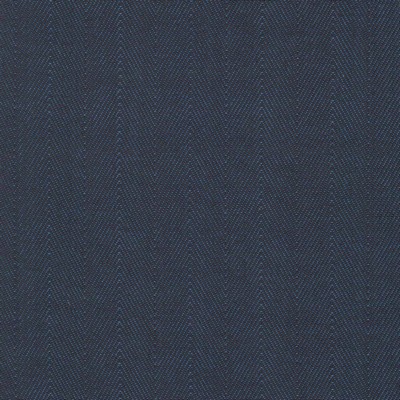 Kasmir Mcclintock Indigo in 1441 Blue Upholstery Cotton  Blend Fire Rated Fabric Herringbone   Fabric
