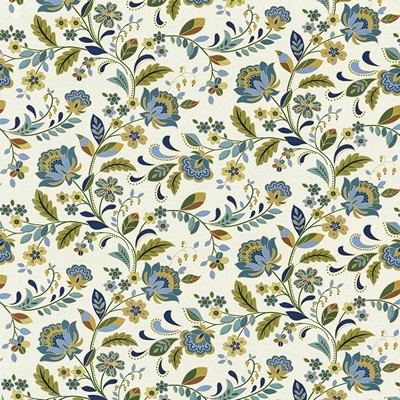 Kasmir Mon Ami Breeze in 5065 Multi Upholstery Cotton  Blend Fire Rated Fabric Vine and Flower  Jacobean Floral   Fabric