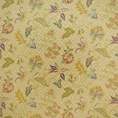 Kasmir Moreland Manor Gem in GRAND TRADITIONS VOL 1 Gold Upholstery Cotton  Blend Fire Rated Fabric Vine and Flower  Jacobean Floral  Ethnic and Global   Fabric