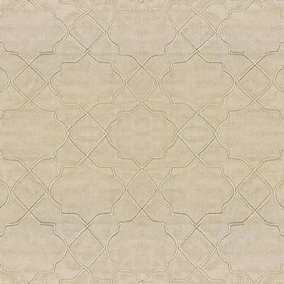 Kasmir Moroccan Trellis Natural in 5111 Beige Polyester  Blend Crewel and Embroidered  Trellis Diamond  Ethnic and Global   Fabric