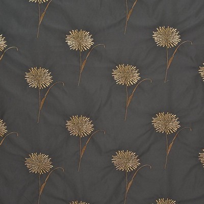 Kasmir Mums The Word Ebony in GRAND TRADITIONS VOL 2 Black Polyester  Blend Fire Rated Fabric Crewel and Embroidered   Fabric