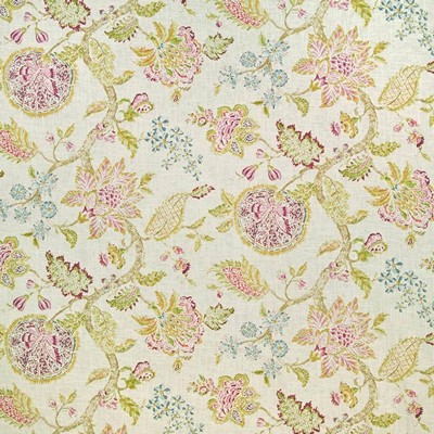 Kasmir Nicholson Hill Rose Quartz in GRAND TRADITIONS VOL 1 Pink Upholstery Linen  Blend Fire Rated Fabric Vine and Flower  Jacobean Floral   Fabric