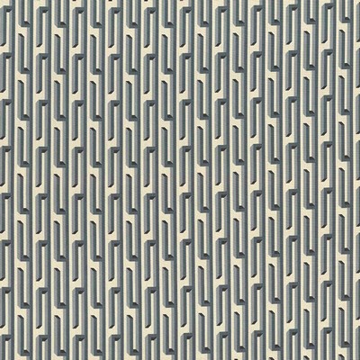 Kasmir Nobu Fret Mist in 5089 White Upholstery Cotton  Blend Fire Rated Fabric