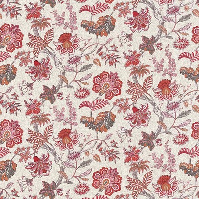 Kasmir Novedano Papaya in 5064 Multi Upholstery Cotton  Blend Fire Rated Fabric Vine and Flower  Jacobean Floral   Fabric
