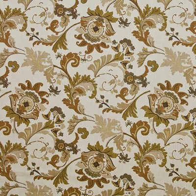 Kasmir Oak Brook Park Mocha in GRAND TRADITIONS VOL 2 Brown Cotton  Blend Fire Rated Fabric Vine and Flower  Jacobean Floral   Fabric
