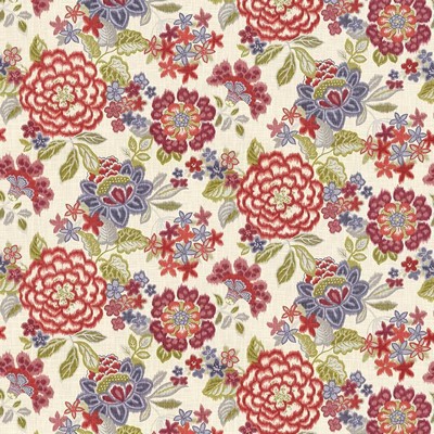 Kasmir Oleana Pomegranate in 5064 Purple Upholstery Cotton  Blend Fire Rated Fabric Vine and Flower   Fabric