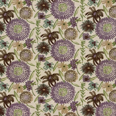 Kasmir Painterly Garden Thistle in 5080 Brown Upholstery Cotton  Blend Fire Rated Fabric Vine and Flower   Fabric