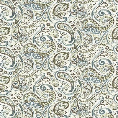 Kasmir Pelletier Eucalyptus in 1436 Green Upholstery Cotton  Blend Fire Rated Fabric Vine and Flower  Classic Paisley   Fabric