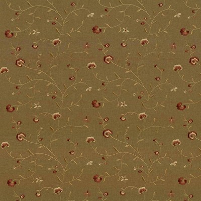 Kasmir Penny Lane Tobacco in 1416 Brown Linen  Blend Fire Rated Fabric Crewel and Embroidered   Fabric