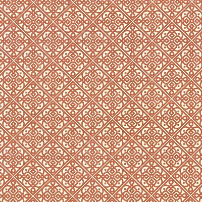 Kasmir Perot Trellis Persimmon in 5086 Orange Upholstery Cotton  Blend Fire Rated Fabric Scroll  Ethnic and Global   Fabric