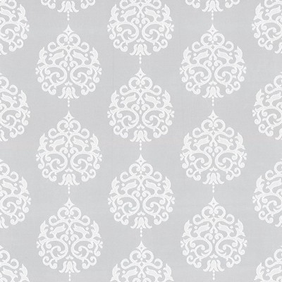 Kasmir Picolino White in IMPRESSIONS White Polyester  Blend Fire Rated Fabric Classic Damask  NFPA 701 Flame Retardant  Ethnic and Global   Fabric