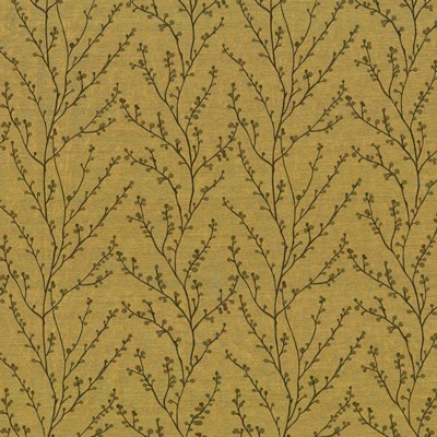 Kasmir Plum Grove Golden in 1439 Gold Upholstery Rayon  Blend Fire Rated Fabric Crewel and Embroidered  Vine and Flower   Fabric