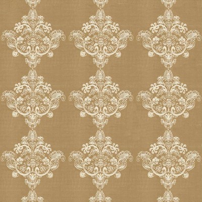 Kasmir Provence Straw in 1444 Yellow Polyester  Blend Crewel and Embroidered  Classic Damask  Vine and Flower   Fabric